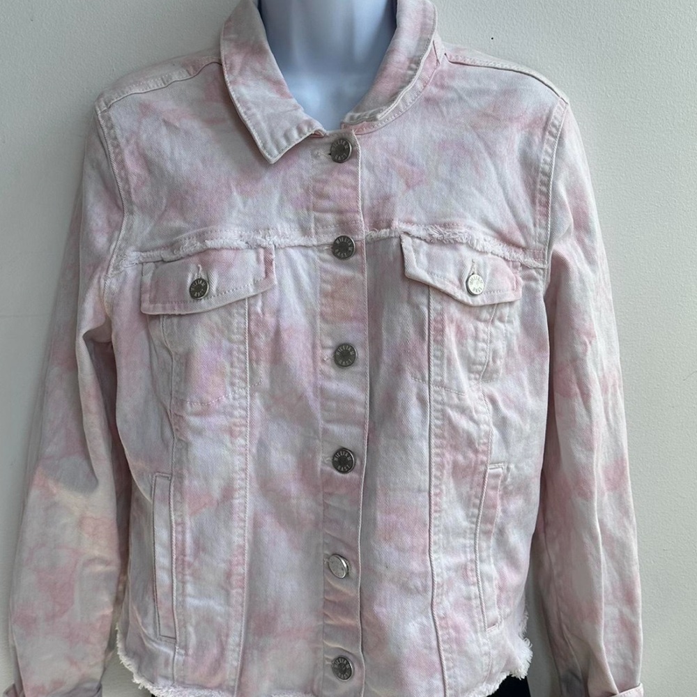 William Rast Pink and White Jean Jacket
